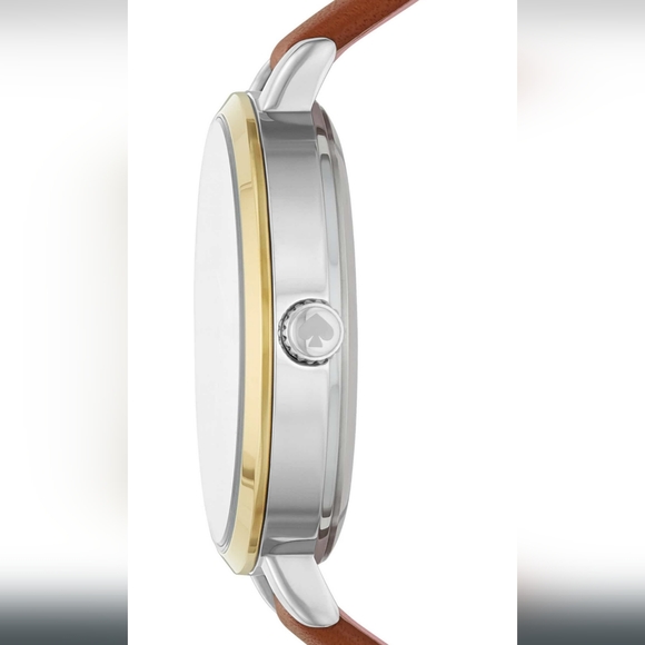 Kate Spade 💛🤎 New York Logo Two-Tone Dial, Leather Strap Watch, 34mm, 🆕 - Picture 7 of 14